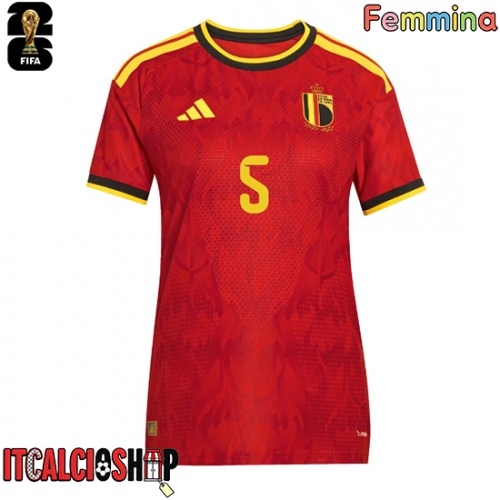 Belgio Maxim De Cuyper #5 Prima Maglia Femmina Mondiali 2026 Manica Corta